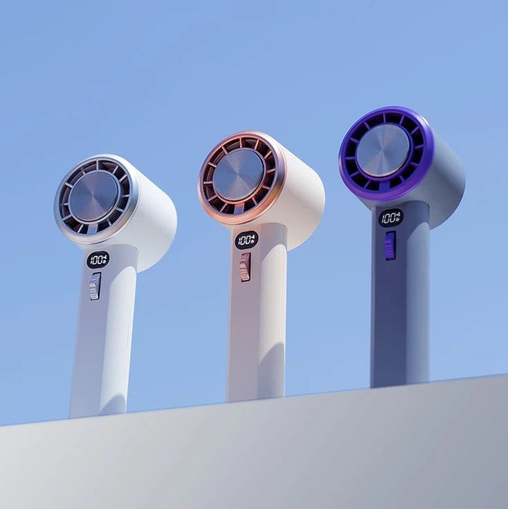 Bluejw Portable Mini Fan with LED Display, Flashlight & Cold Compress, 3000mAh Rechargeable Handheld Fan/Flashlight - Image 2